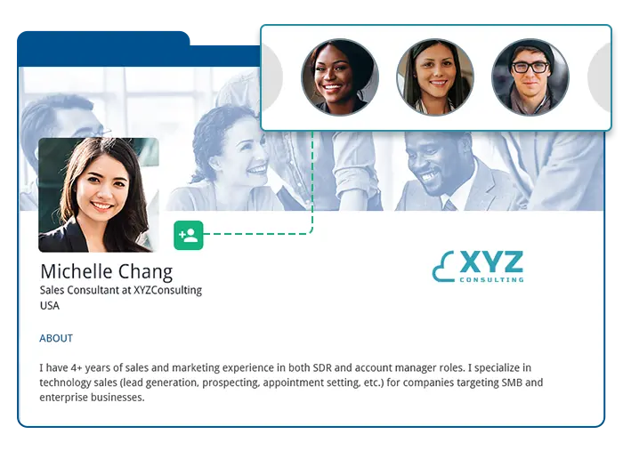 LinkedIn profile mockup for social outreach