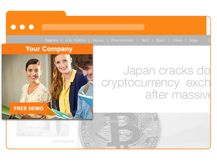 Website display ad and landing page mockup