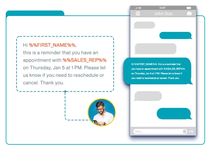 Instant messaging SMS conversation mockup