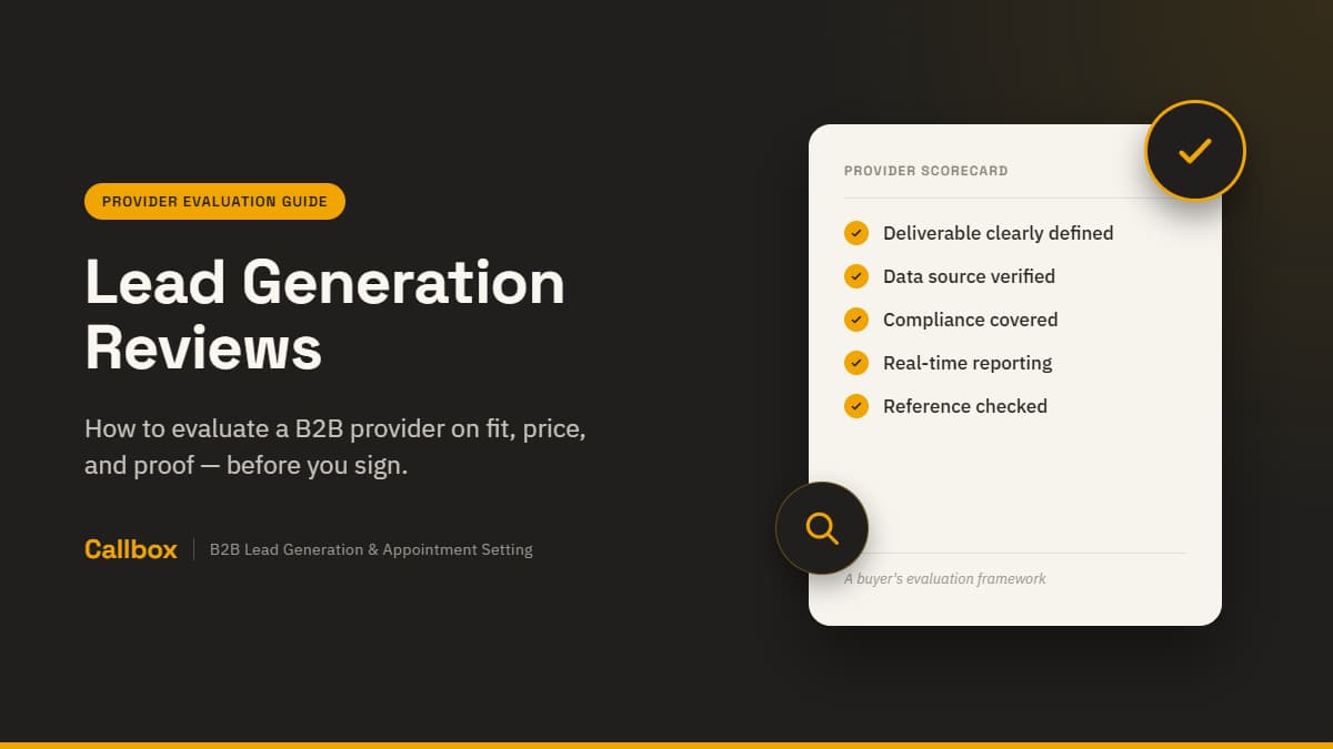 How to Evaluate a Provider – Callbox Lead Generation Reviews Guide