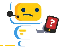 Confused and sad robot