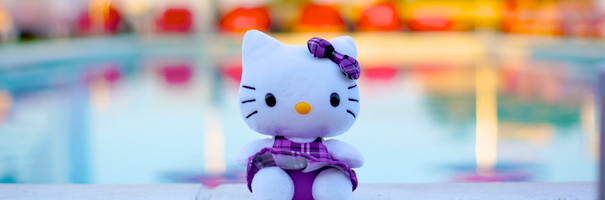 An image of Hello Kitty stuff toy sitting down