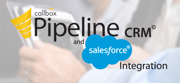 Images of Callbox Pipeline CRM logo and Salesforce integration logo