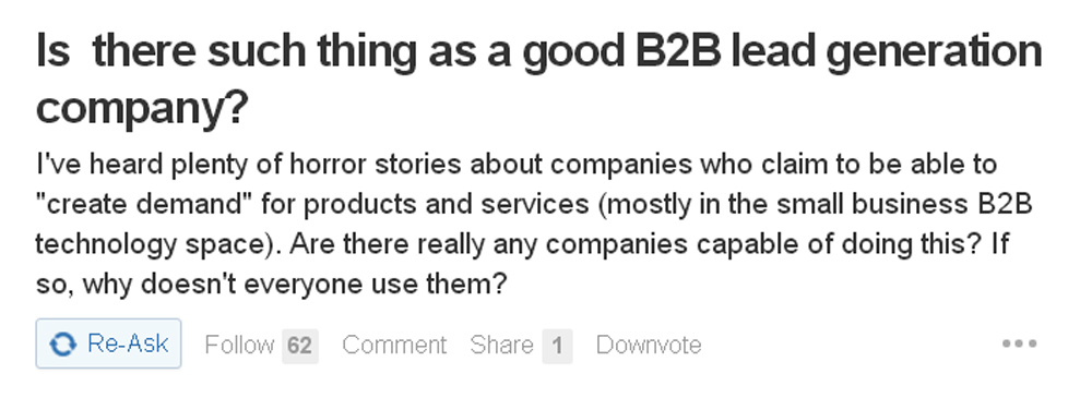 Is ther such thing as a good b2b lead generation company?