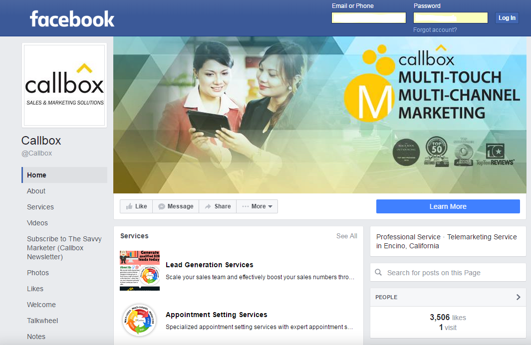 Callbox - Lead Generation Company - Facebook Profile