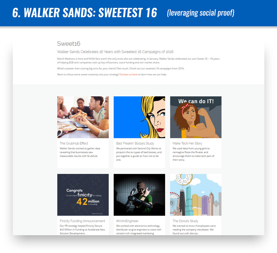 #6 Walker Sands: Sweetest 16 (leveraging social proof)