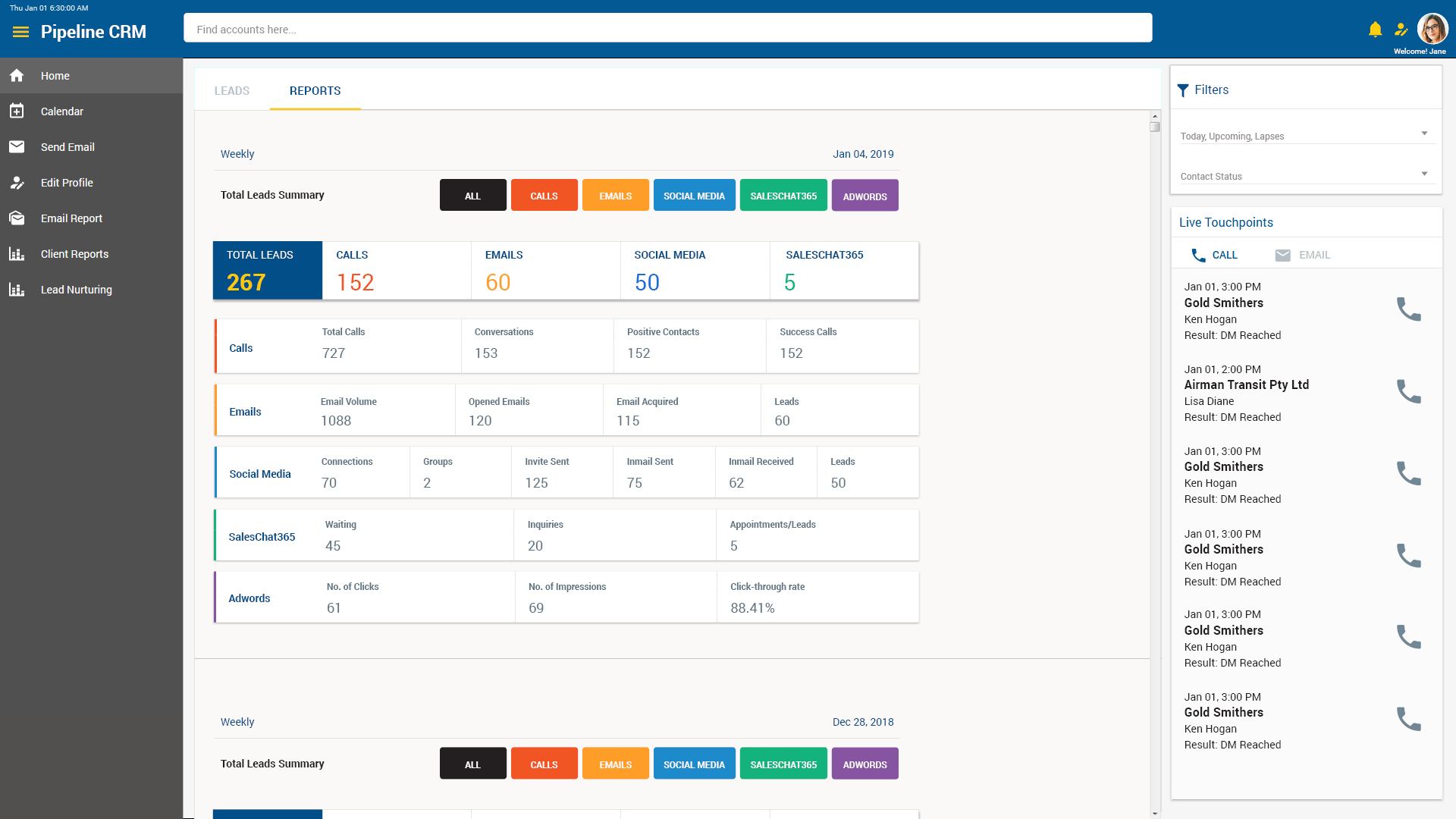 Screenshot of Callbox's Pipeline CRM