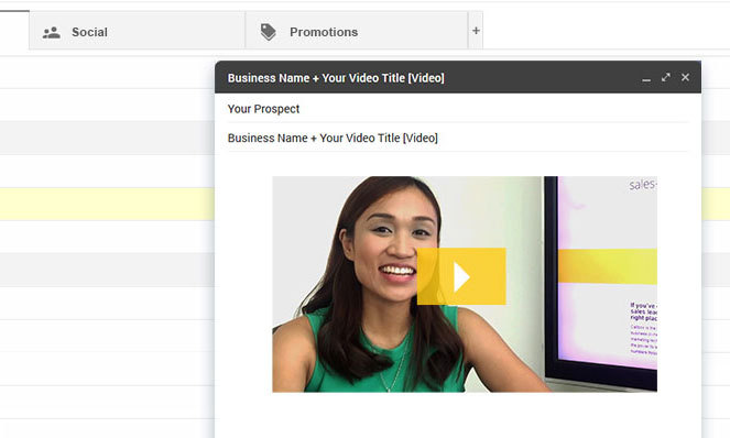 Screenshot of video embedded on email