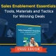 Free EBOOK banner ad with text "Sales Enablement Essentials: Tools, Materials and Tactics for Winning Deals"