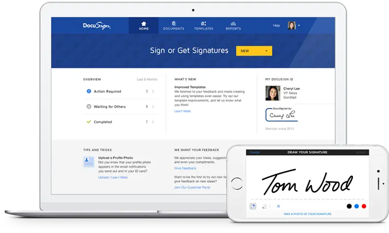 Screenshot of DocuSign