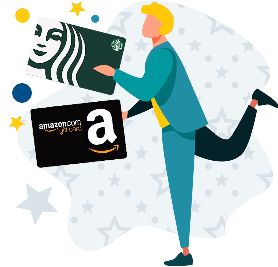 Starbucks or Amazon Gift Card