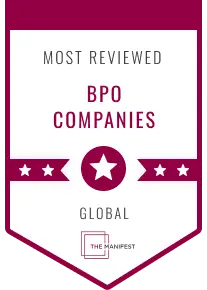 The Manifest Most Reviewed BPO Companies badge