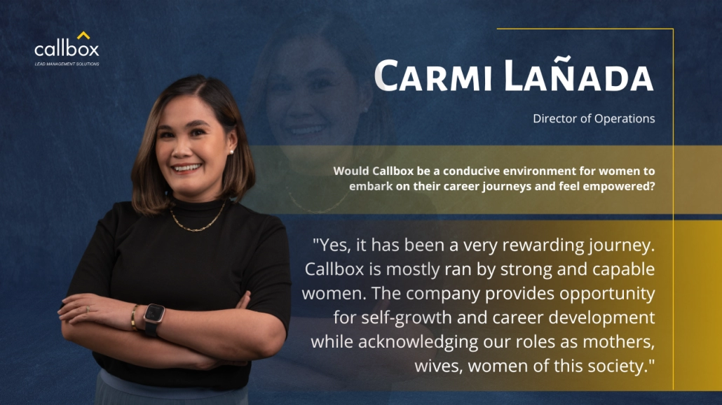 Carmi Lanada, Callbox Director of Operations and Client Success for International Women's Day 2023