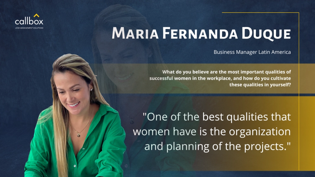 Maria Fernanda Duque, Callbox Colombia Business Manager for International Women's Day 2023