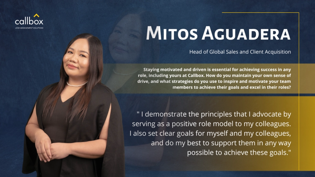 Mitos Aguadera, Callbox Head of Sales and Client Acquisition for International Women's Day 2023