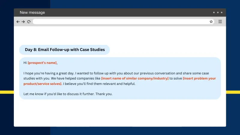 sample script for email follow-up with case studies
