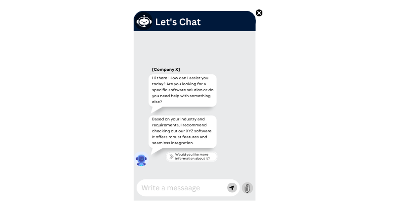 image of sample AI-powered chatbot conversation