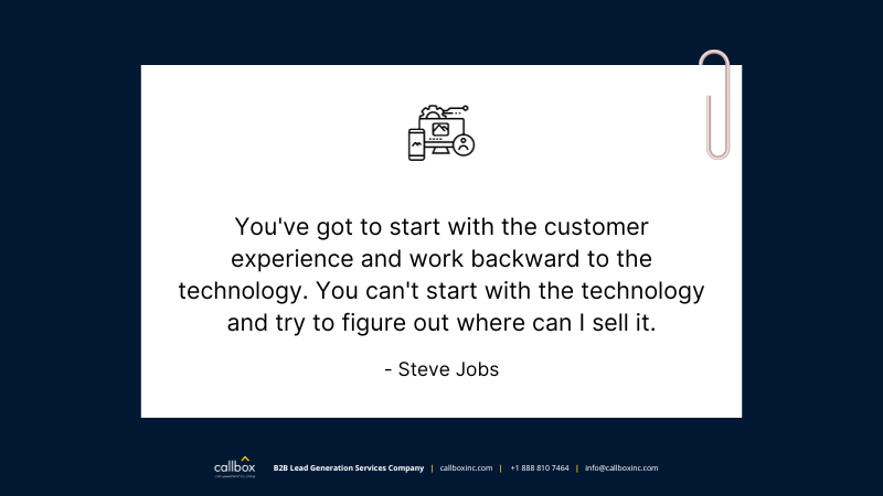 quote about customer experience from Steve Jobs