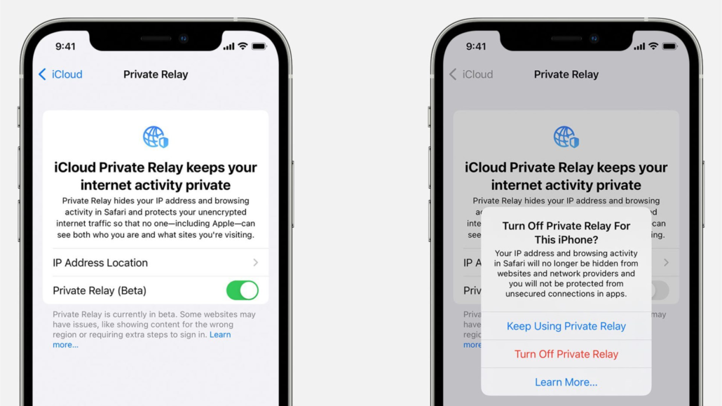 sample iCloud private relay from THE TECH EDVOCATE