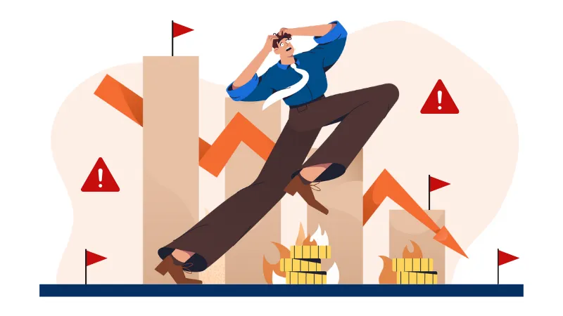 Red flags infographic with warning 