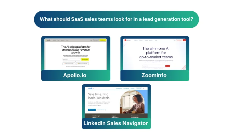 What should SaaS sales teams look for in a lead generation tool