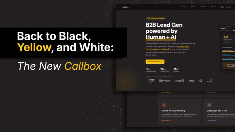 Back to Black, Yellow, and White: The New Callbox, 10x More Productive