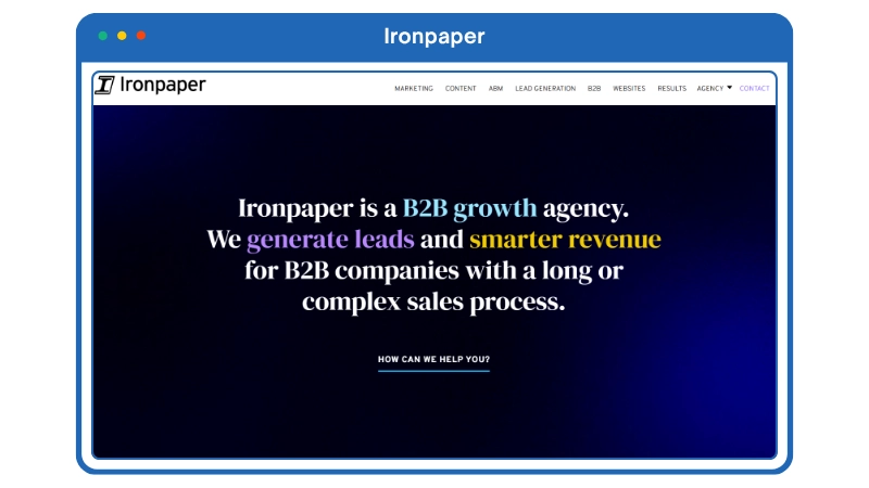 Ironpaper as one of the top ABM agencies