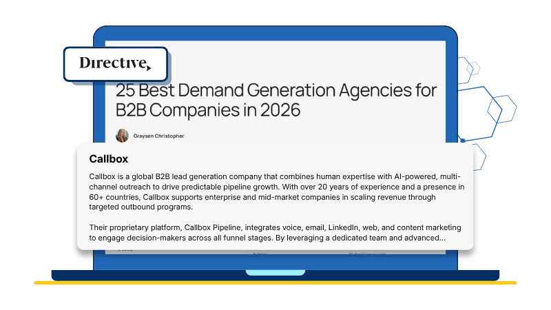 Directive mentioned that Callbox ranked among the 25 best demand generation agencies for B2B companies