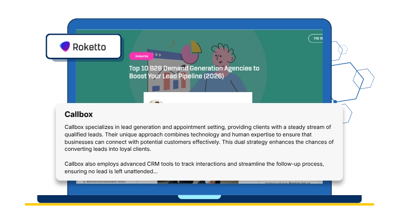 Roketto appoint Callbox as one of the top b2b lead generation agencies to boost your lead pipeline